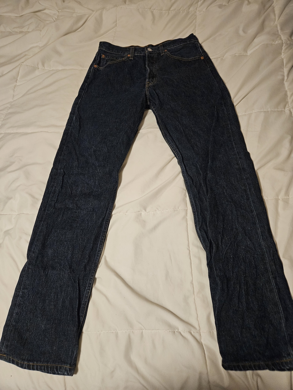 Levi's 501 Dark Blue Straight Leg Men's Jeans